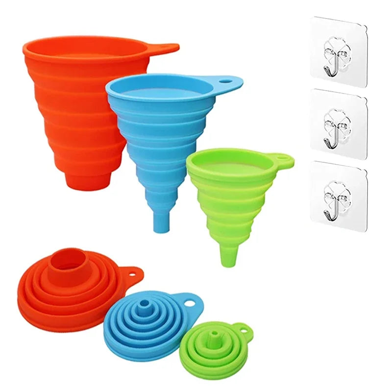 Silicone Collapsible Foldable Funnel Household Kitchen Cooking Tools Portable Wine Mini Portable Oil Pot Funnel Oasis Select