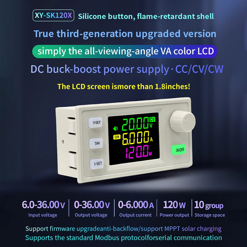 SK120X CNC DC Regulated Power Supply DC-DC Step Up/Down Bench 6-36V to 0-36V 120W USB Stabilized Voltage Boost Buck Converter Oasis Select