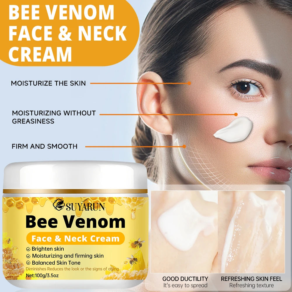 SUYARUN Premium Bee Venom Anti-Aging Face & Neck Cream - Firming Wrinkle Reduction, Deep Hydration Organic Formula. Oasis Select