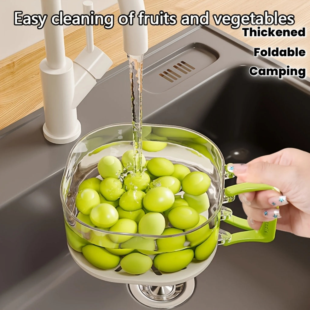 Kitchen Food Strainer With Lid Clear Plastic Fruit Vegetable Washing Draining Storage Box Fridge Organizer Basket Container Oasis Select
