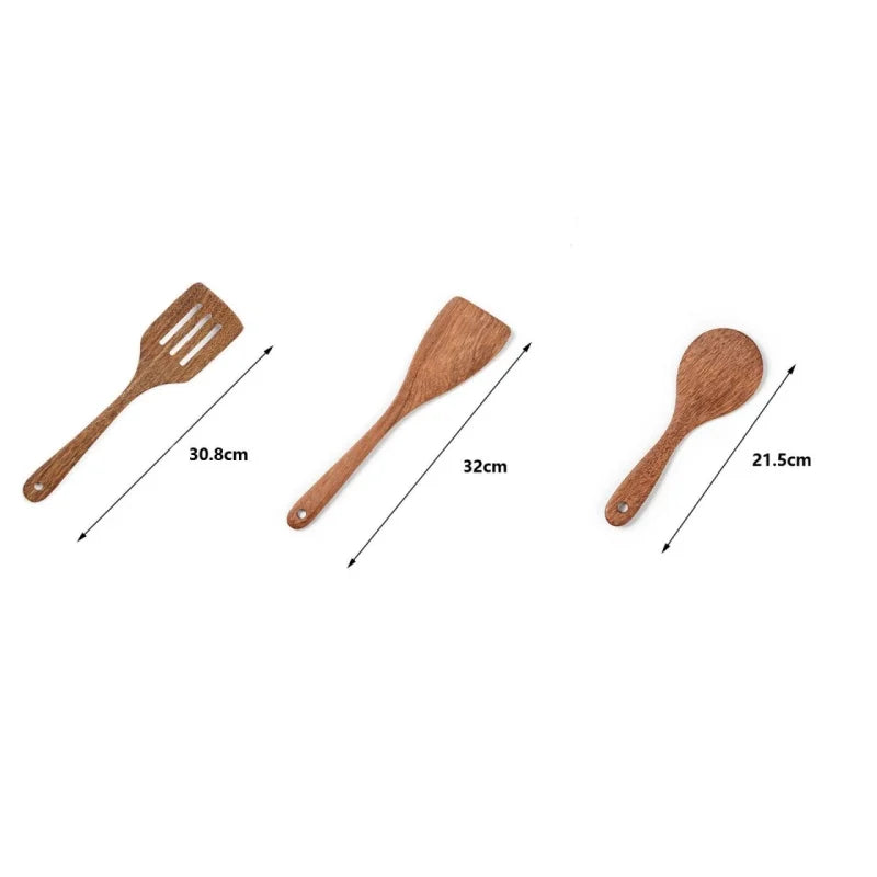 Wooden Spatula Cookware Non-Stick Cooking Spoon High Temperature Resistant Household Spatula Baking Utensil Kitchen Tools Oasis Select