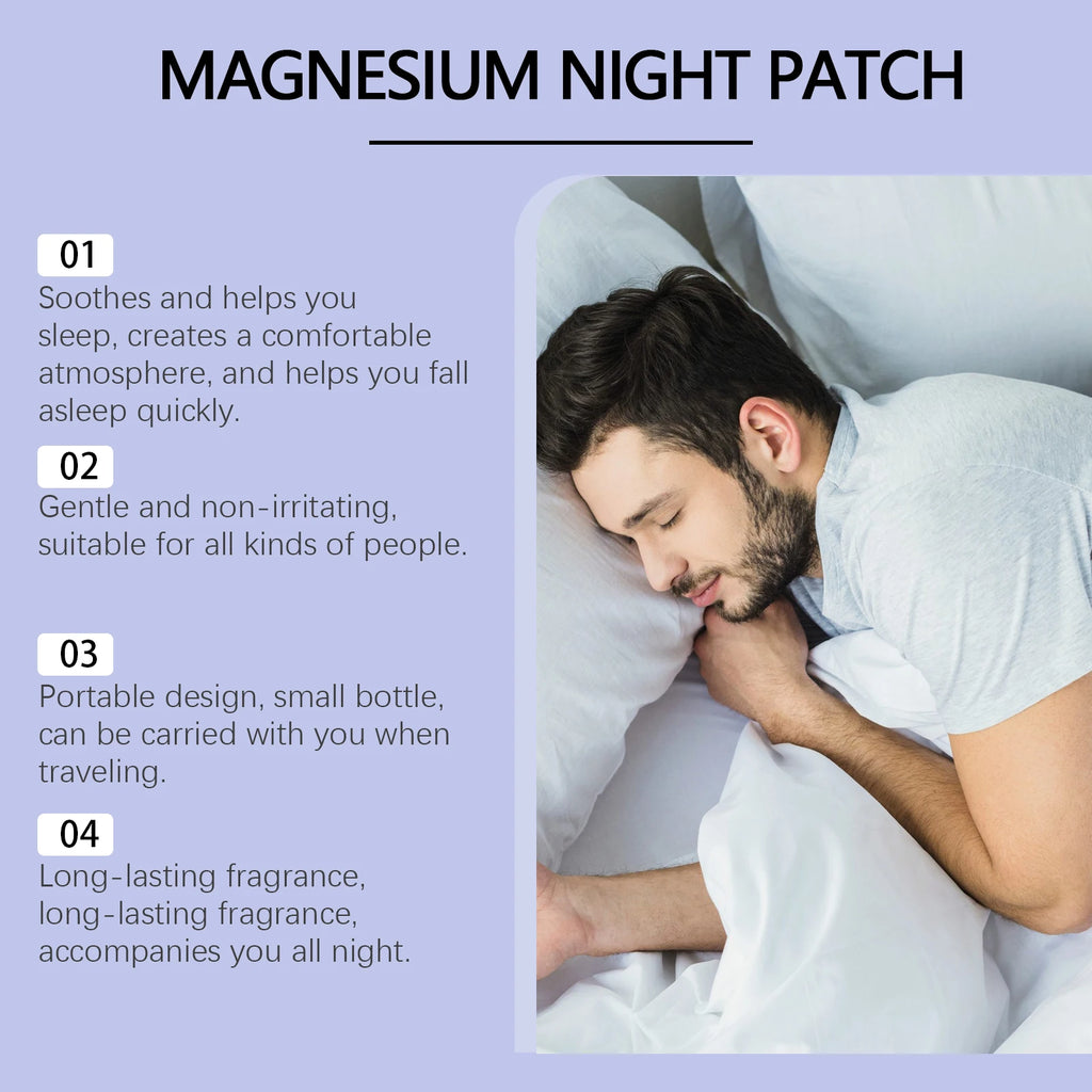 Magnesium Night Patch Relieve Stress Improve Sleep Quality Lasting Lavender Fragrance Soothing Muscle Tension Sleep Aid Stickers Oasis Select