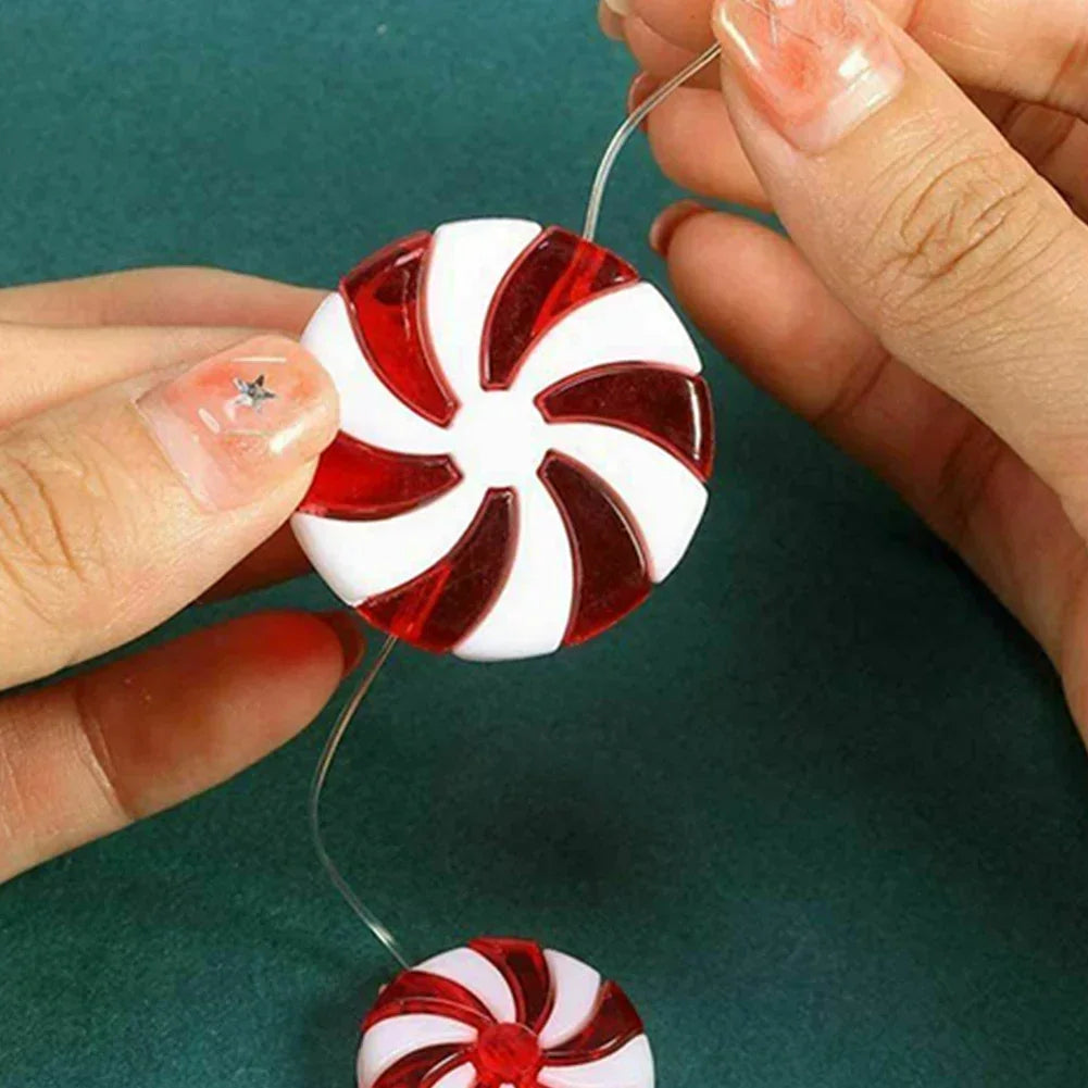 Xmas Candy Ornament Xmas Candy Pendant Red White 24*6mm Party Decoration Pendant Christmas Hanging Ornament Home Oasis Select