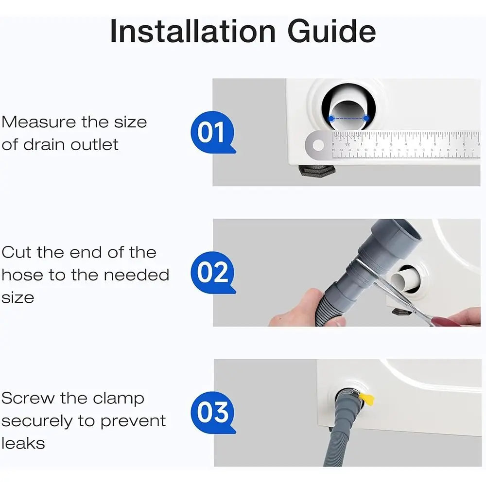 New Flexible Washing Machine Drain Hose Corrugated Grey Washing Machine Tube Thickened Faucet Accessories Oasis Select