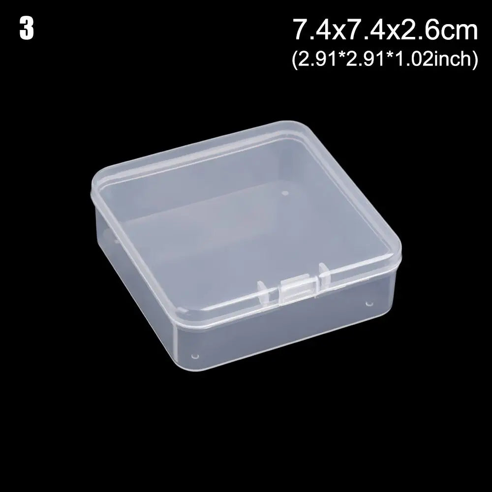 8Styles Plastic Storage Box Small Square Clear Black Box For Jewelry Diamond Embroidery Craft Bead Pill Home Storage Supply Oasis Select 7.4x7.4x2.6cm