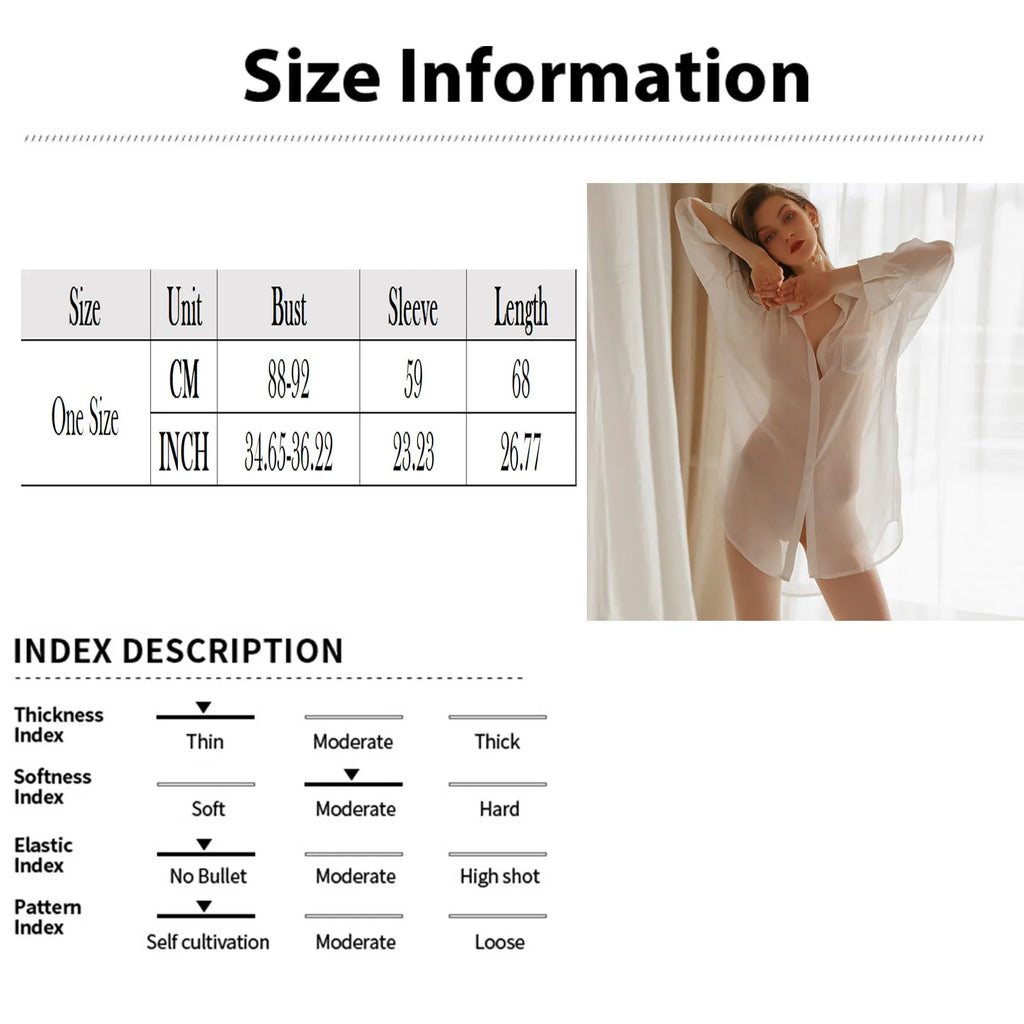 Women's Sheer Chiffon Lingerie Nightgown – Sexy Sleepwear Shirt Lingerie Nightgown Oasis Select