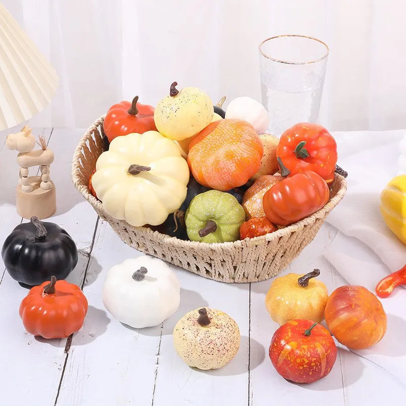 10Pcs Artificial White Orange Pumpkins Decorative Harvest Pumpkins For Fall Wedding Thanksgiving Halloween Table Centerpieces Oasis Select