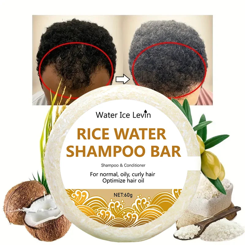 Organic Rice Shampoo Soap Bar Oil Free Conditioning Soap Rice Water Protein Nourishing Anti-loss Hair Hair Growth Soap Bar 60g Oasis Select
