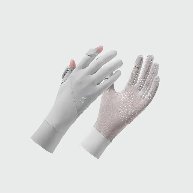 Ice Silk Gloves for Women 1 Pair Summer Sun Protection Lightweight UV Proof Gloves for Outdoor Sports and Travel Oasis Select 2 Gray