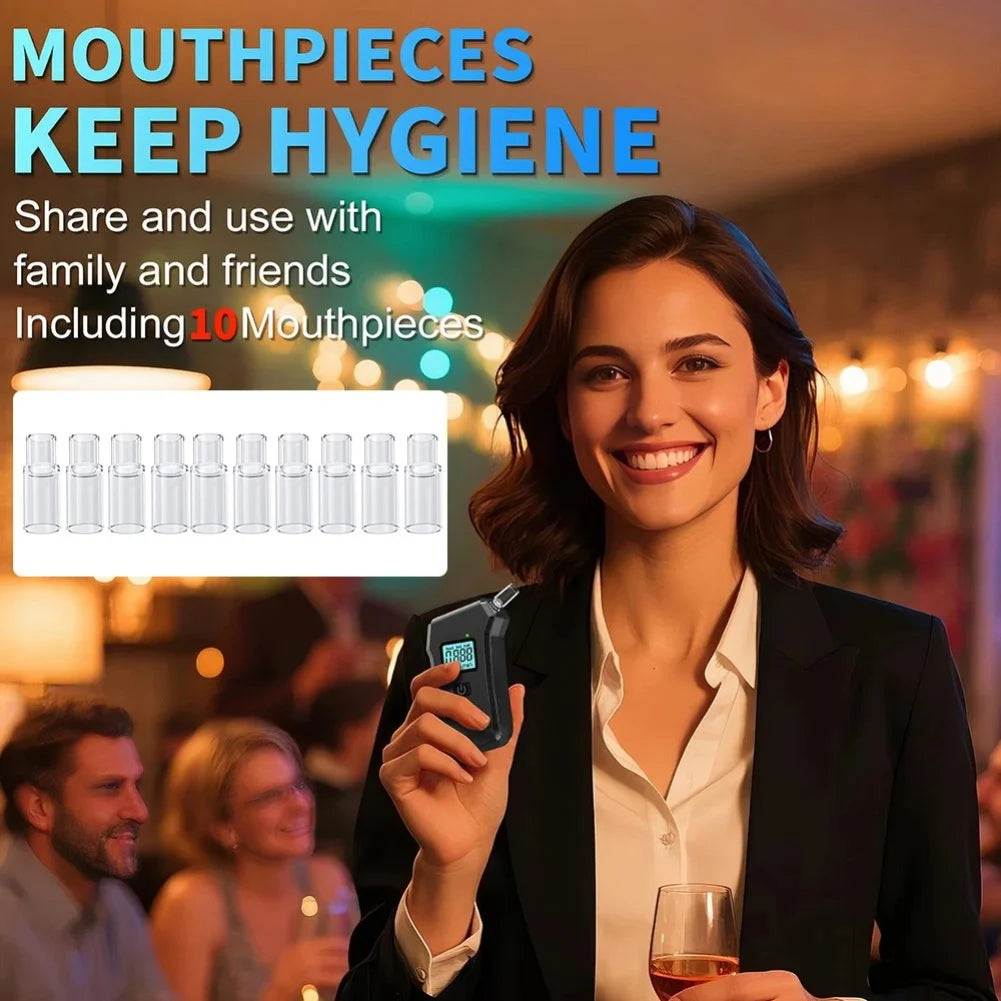 Portable Breathalyzer LCD Display | Rechargeable Alcohol Tester