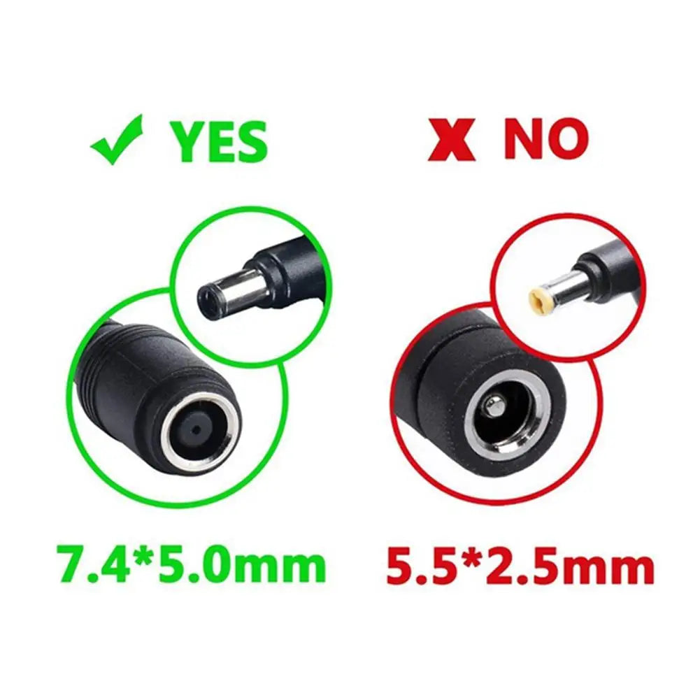 7.4mm to 4.5mm DC Power Adapter Cable for HP & Dell Laptops