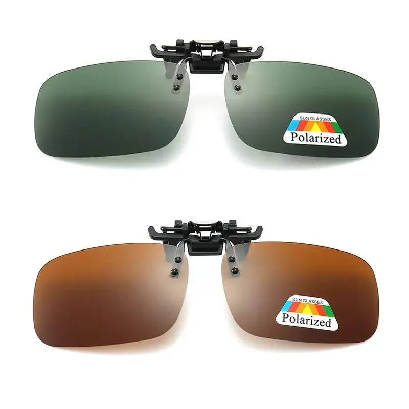 1/2/3/4pcs Polarized Glasses Clip Driving Night Vision Eyeglasses UV400 Outdoor Shades High Definition Sun Glasses Clips Oasis Select Green-Brown S