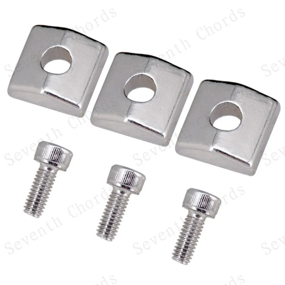 3 Sets Electric Guitar Tremolo Bridge String Locks Nut Block Clamp & Hex Screws Guitar Strings Locking System For Floyd Rose Oasis Select silver