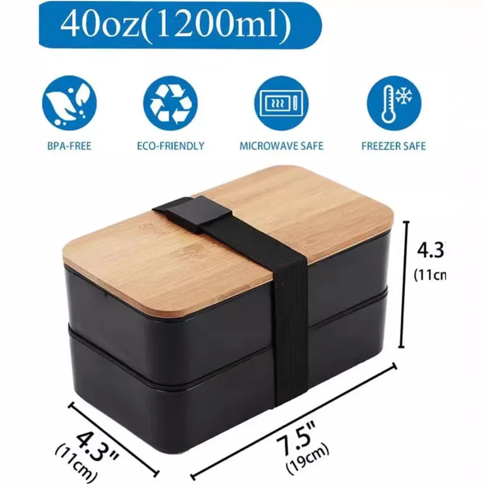Stackable Bento Box with Utensils 1200ML All-in-One Meal Prep Compartment Lunch Containers Leak Resistant Lunch Box Oasis Select