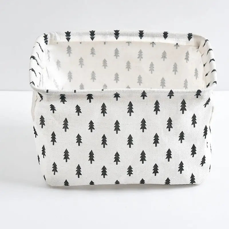 Cotton Linen Waterproof Desktop Storage Box & Organizer