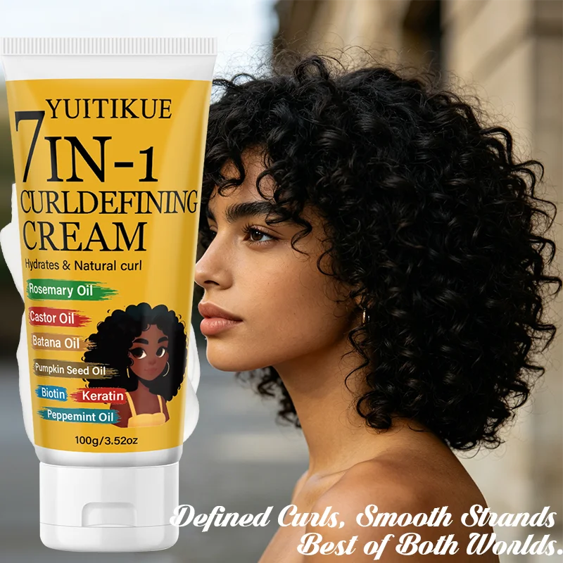 7-in-1 Curl Defining Cream – Batana Oil & Keratin Anti-Frizz