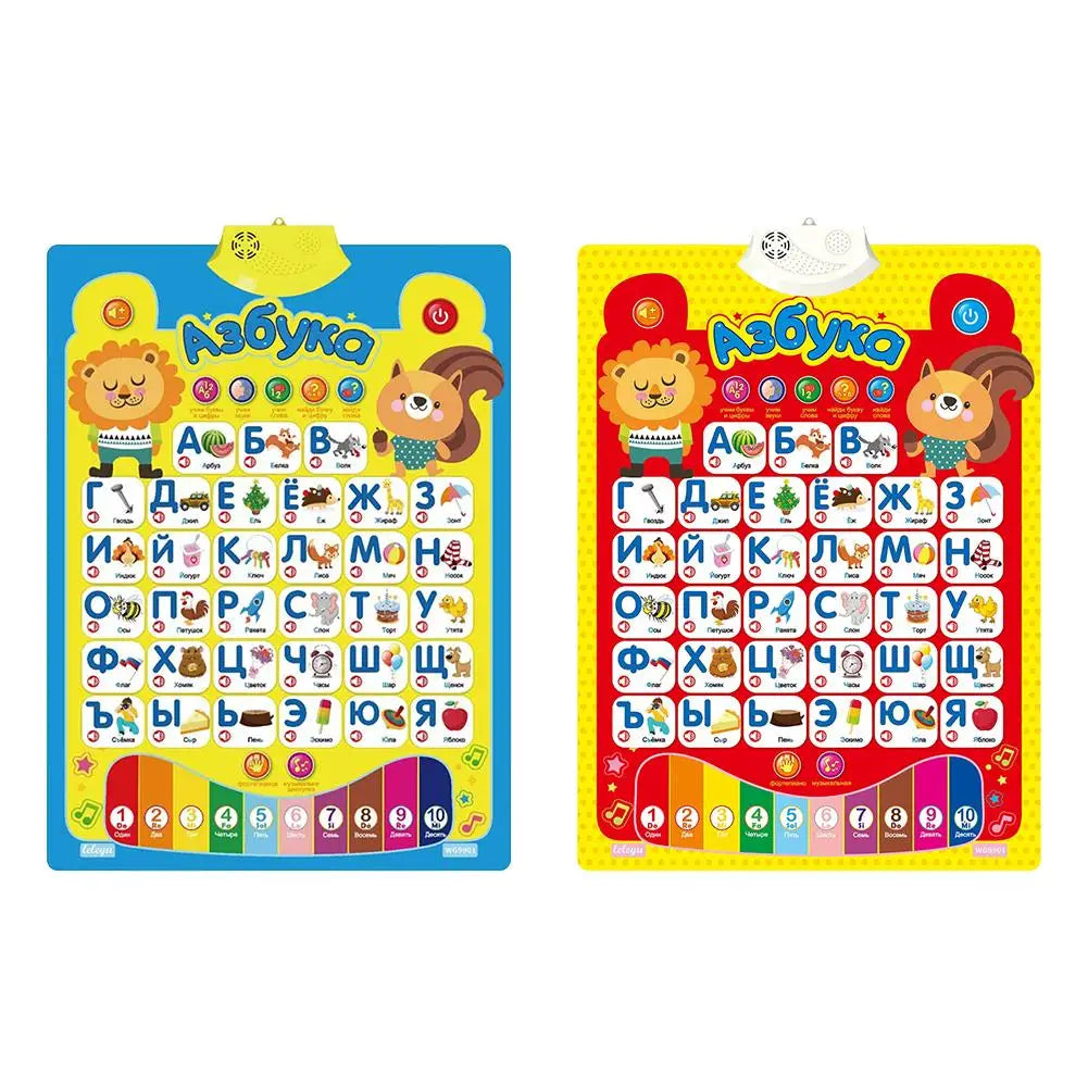 Russian Electronic Interactive Alphabet Wall Chart Talking ABC 123s Music Learning Poster Educational Preschool Alphabet Chart Oasis Select