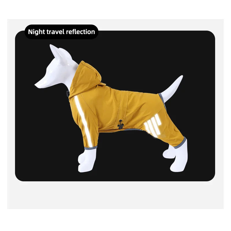 A Four-legged Waterproof Raincoat for Dogs, Large, Medium and Small-sized Pets, and A Pet Raincoat for Going Out on Rainy Days Oasis Select
