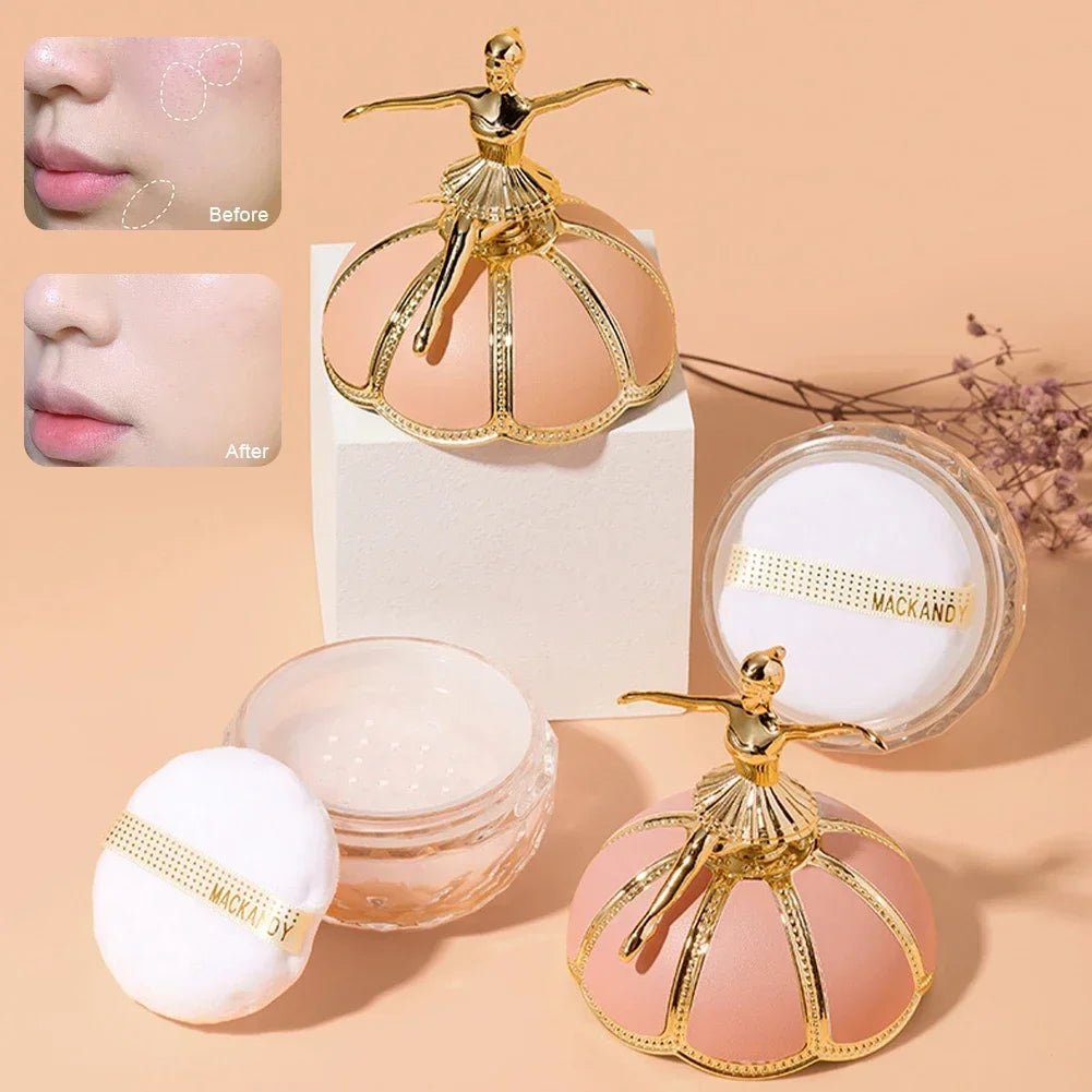 Long-Lasting Waterproof Matte Loose Powder Creative Ballerina Natural Brightening Invisible Pore Makeup Gift Oasis Select