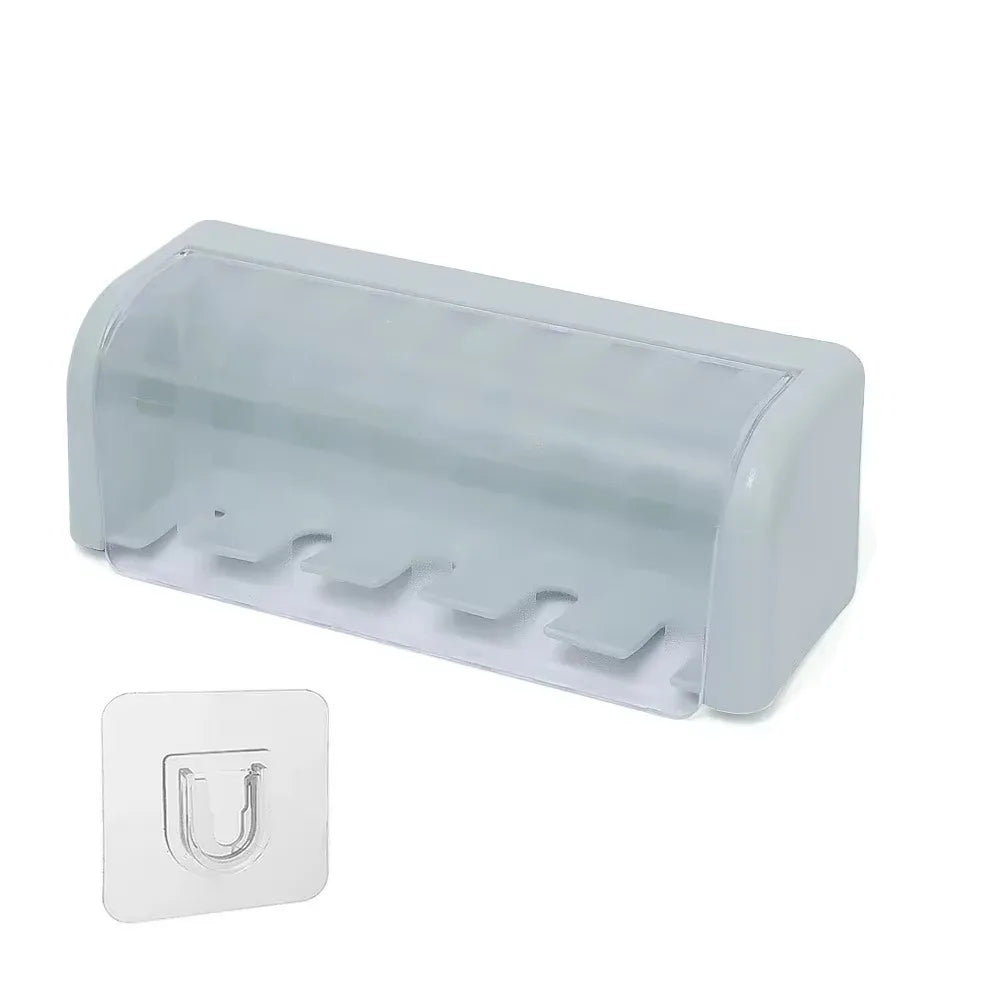 5-Slot Wall-Mounted Toothbrush Holder | Self-Adhesive Dust-Proof