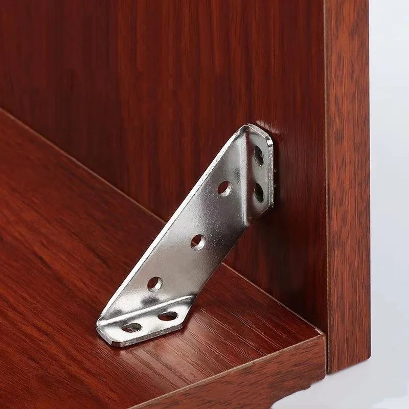 10-20pcs Stainless Steel Angle Corner Brackets Universal Furniture Corner Connector Brace Joint Fastener Bedframe Cabinet Drawer Oasis Select