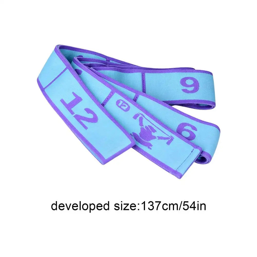 Multi Stage Yoga Stretch Band Latin Dance Stretch Band Correct Postures 12 Grid Elastic Band Digital Band Strap Belt Fitness Oasis Select Pinks Purple