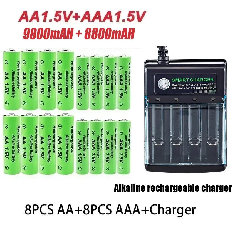 Yuform 1.5V AA & AAA Rechargeable Batteries + USB Charger