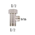 New 3 Way T Valve Adapter Connector Copper Brass 3/8 1/2 9/16 7/8 for Diverter Bath Toilet Bidet Sprayer Shower Head Water Pipes Oasis Select V3TA-21