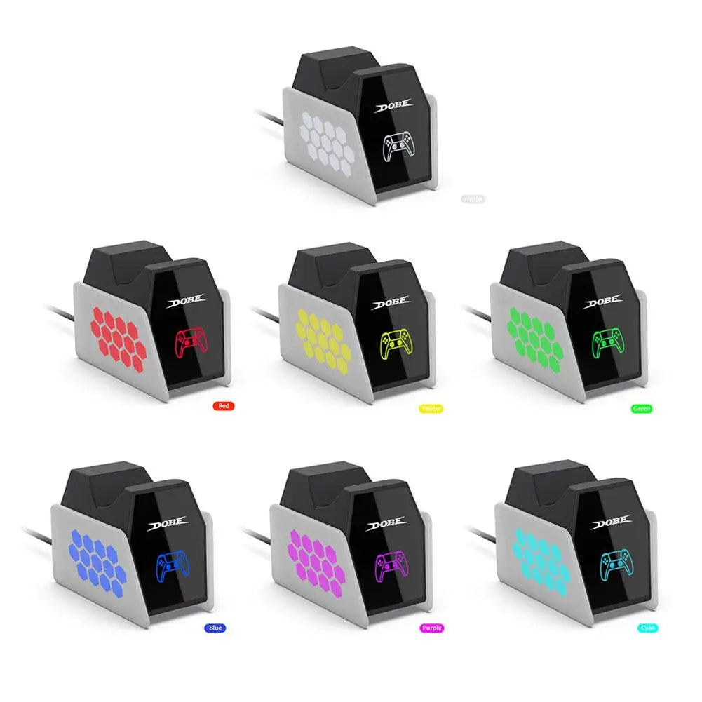 PS5 Controller Charging Station – RGB LED Light & Auto Stop