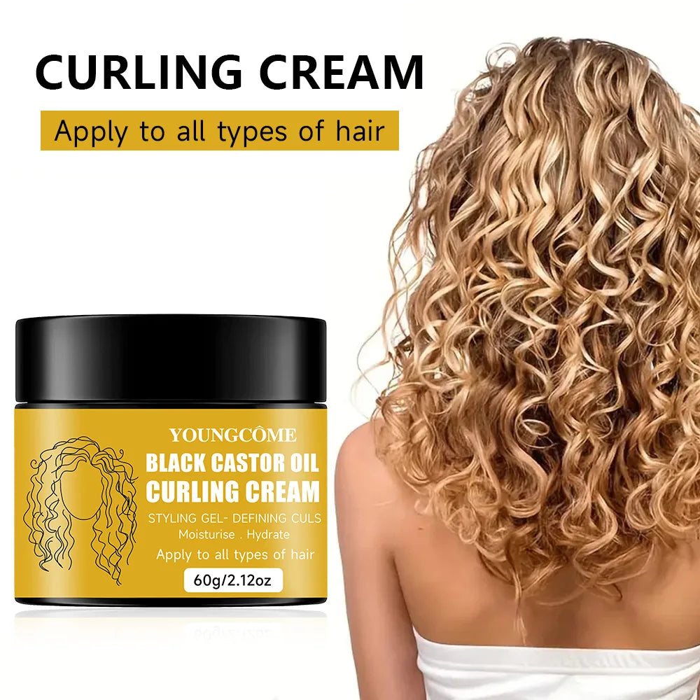 Black Castor Oil Curl Defining Cream – Anti-Frizz & Hydrating Curl Defining Cream Oasis Select
