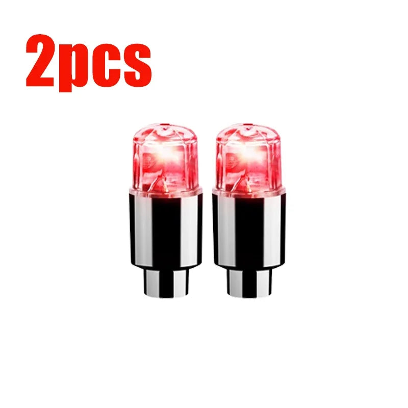 Tire Valve Cap Lights Tire Light for Car Air Valve Caps with Lights for Motorcycles Bicycles Electric Vehicles Lamps Oasis Select 2pcs-red light