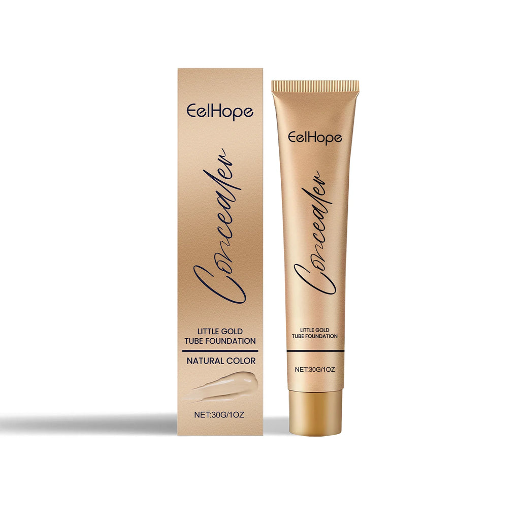 2-in-1 Concealer Little Gold Tube Foundation Moisturizing Long-Lasting Non-cakey Blemishes Regulates Skin Tone Wrinkles Makeup Oasis Select Natural Color