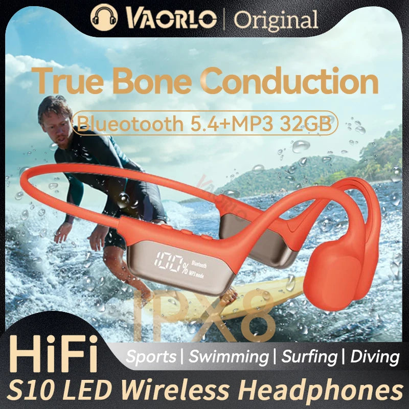 #IPX8 Waterproof Bone Conduction Wireless Headphone Bluetooth 5.4+32GB RAM MP3 Player HIFI Music Sport Swimming Headset With Mic Oasis Select