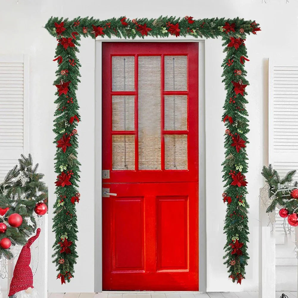 Holiday Decoration Poinsettia Decoration Versatile Decoration Vibrant Red Flowers Customizable Length Garland Holiday Season Oasis Select