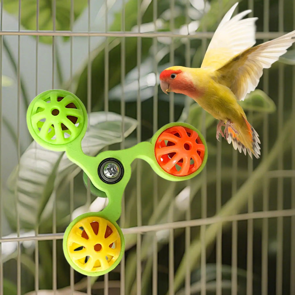 Parrot Toys Interactive Rotating Windmill Toy Bird Cage Toy For Parrots Rotating For Stimulation Entertainment Play Chewing Oasis Select
