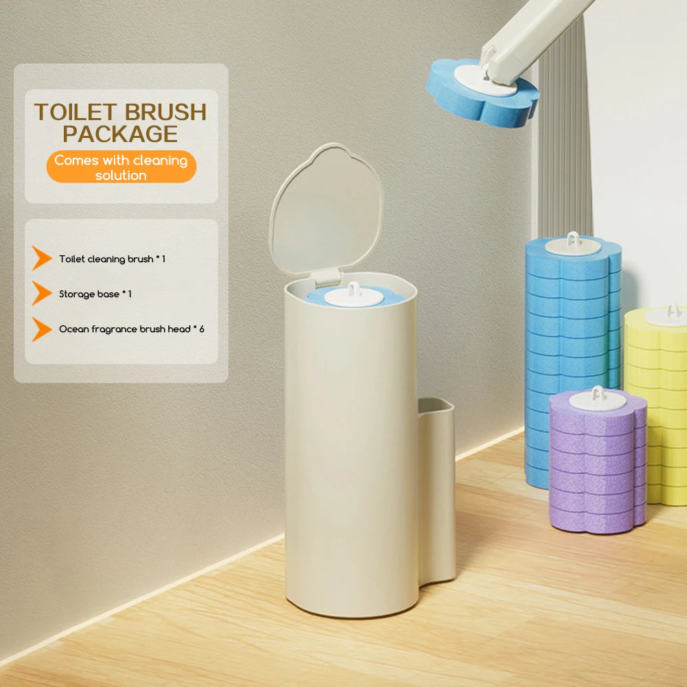 Disposable Toilet Brush Kit with 6 Refills | Contact-Free