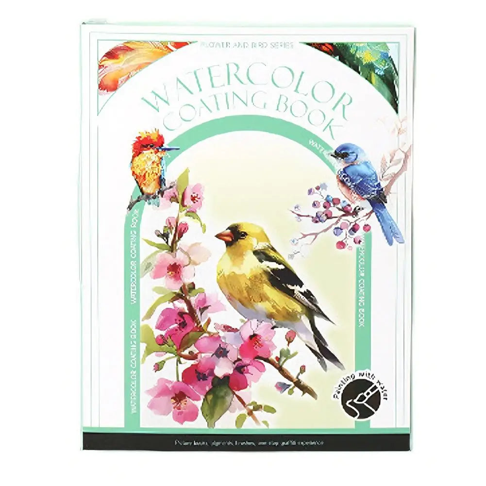 One set Watercolor Painting Set with Tri-Fold Book, Built-in 12 Colors & Stress Relief Note Paper for DIY Art Therapy Oasis Select 02 1PCS