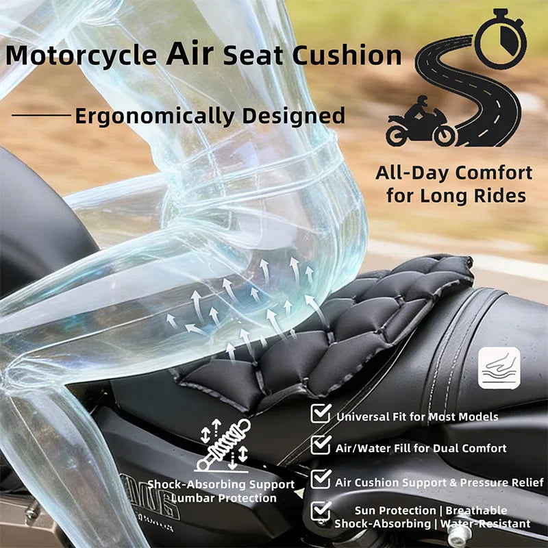 Motorcycle Gel Seat Cushion Motorcycle Seat Cushion 3D Honeycomb Anti-slip Moto Pressure Relief Ride Seat Pad Moto Accessories Oasis Select