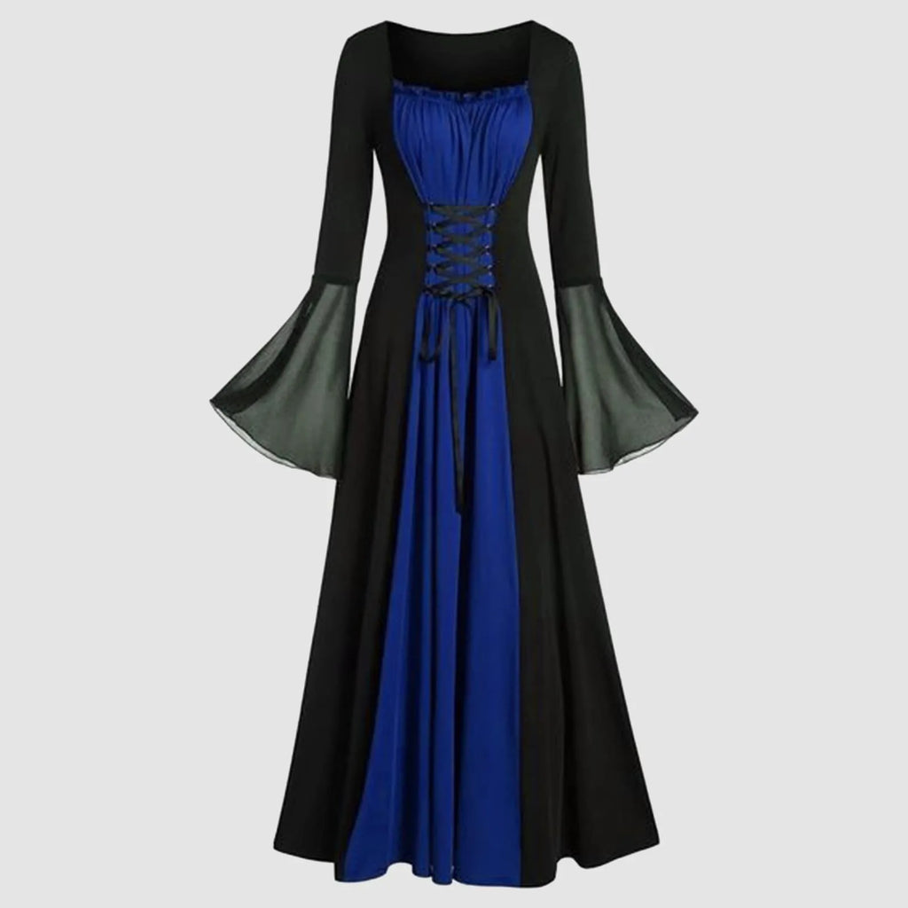 Plus Size Gothic Medieval Hooded Maxi Dress | Halloween Cosplay Gothic Costume Dress Oasis Select Blue S