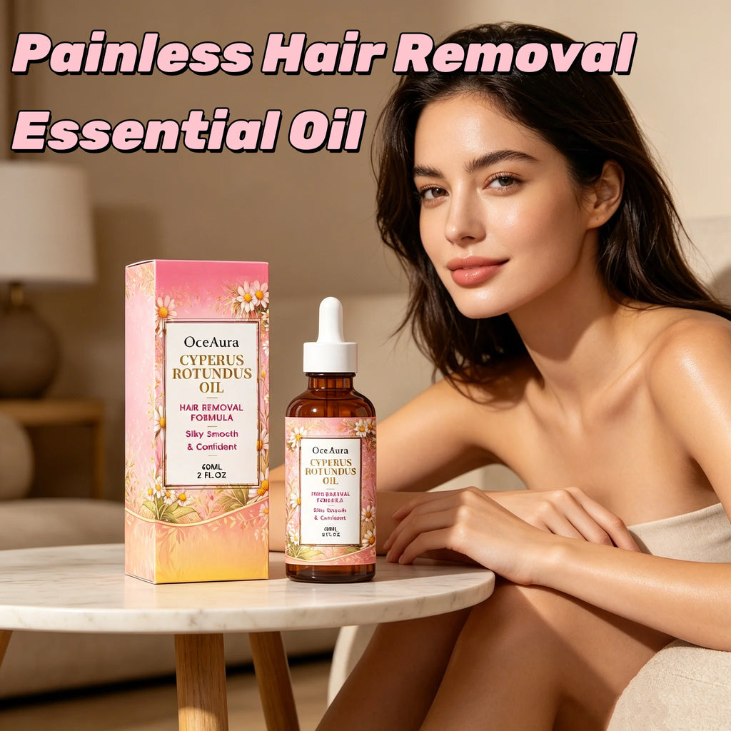 OCEAURA Cyperus Rotundus Oil Hair Removal 60ml Natural Inhibitor Oil Reduces Body Hair Growth Painless Soothing Smooth Skin Care Oasis Select