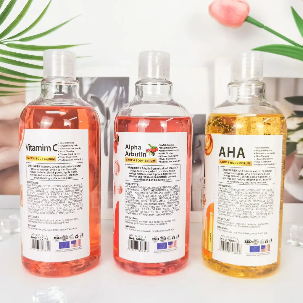 500ml Hyaluronic Acid, Nicotinamide Vitamin C AHA Face Serum Spots Eraser Corrector Whitening Moisturizing Lightening Body Serum Oasis Select