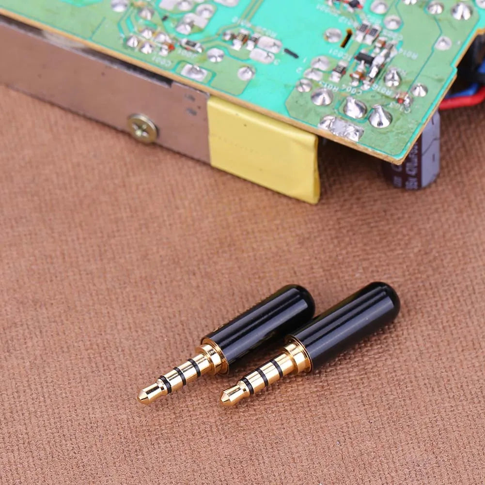 2pcs 3.5mm 1/8in TRRS 4-Pole Male Plug Adapter Headphone DIY Connectors Oasis Select