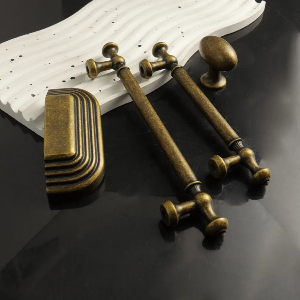 Bronze Solid Antique Brass Cabinet Handles Wardrobe Pull Cupboard Door Knob Kitchen Cabinet Handles Bronze Pulls Oasis Select