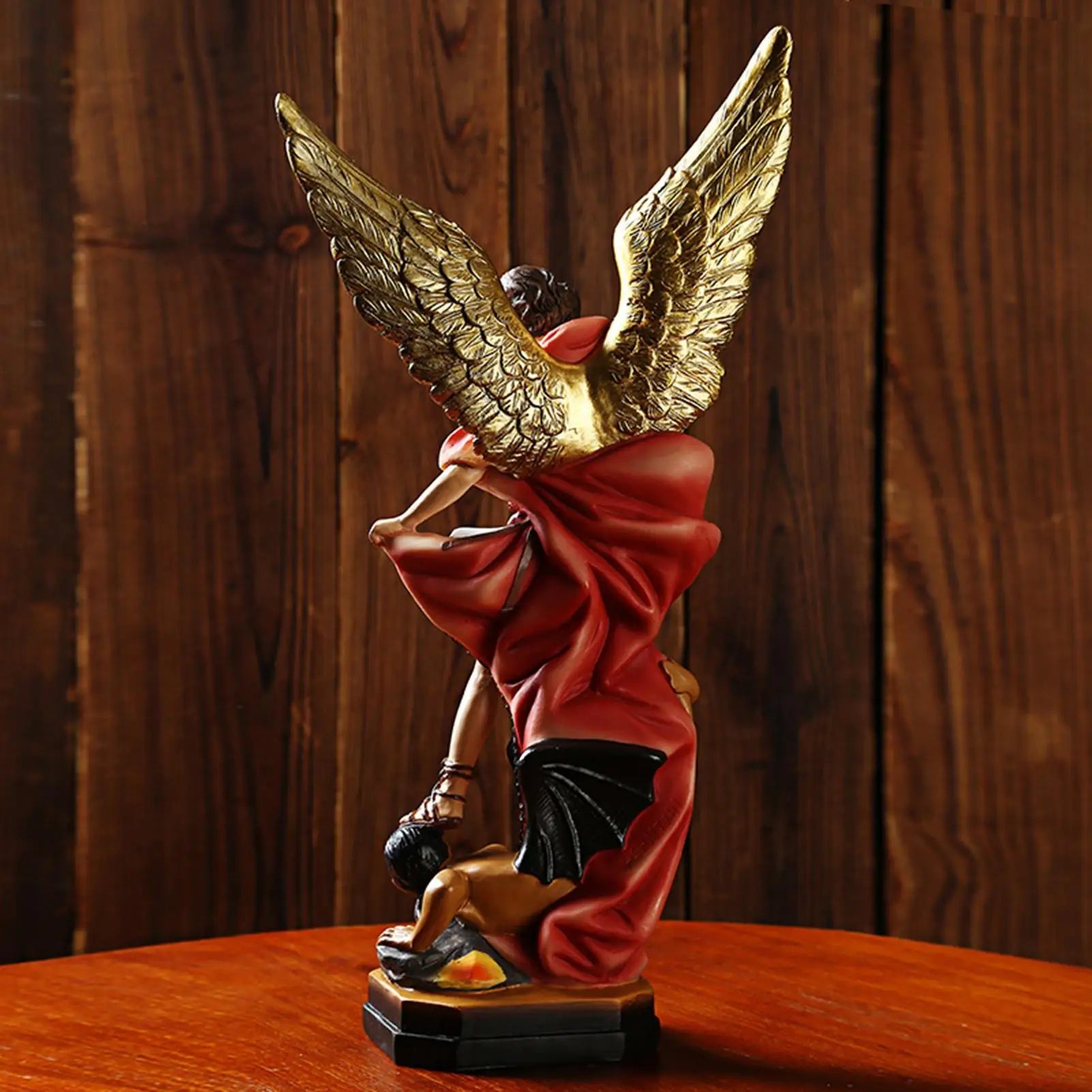 Archangel Michael Figurine St. Michael SanMiguel Arcangel Colored Statue SanMiguel Arcangel Statue Michael Archangel Defeated Oasis Select