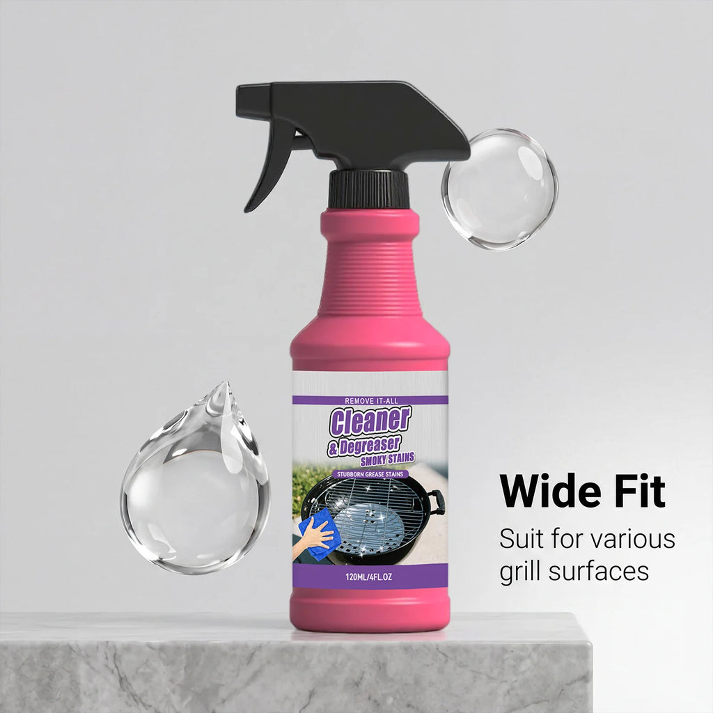 Heavy Duty Grill Cleaner Spray Strong Grease Remover BBQ Rack Pan Stain Deep Cleaner Dissolve Stubborn Oil Dirt Quick Cleaning Oasis Select