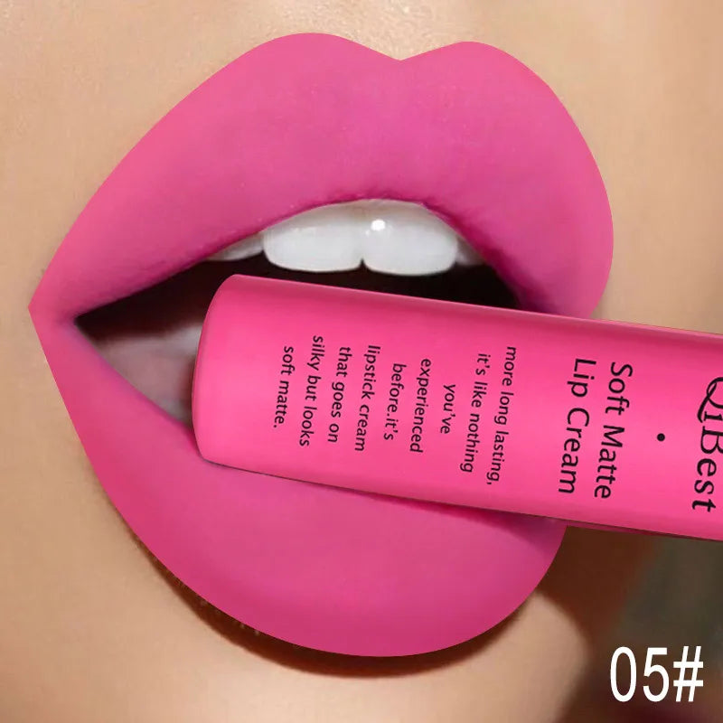 QIBEST Matte Liquid Lipstick – Waterproof Velvet Lip Tint
