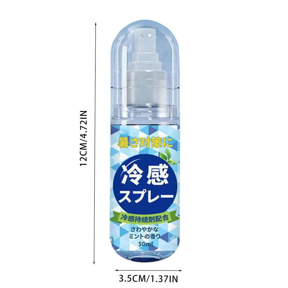 50ml Summer Cooling Spray Portable Ice Feeling Clothing Training Relief Long-lasting Hydrating Cool Spray For Face& Body Bottle Oasis Select cooling spray