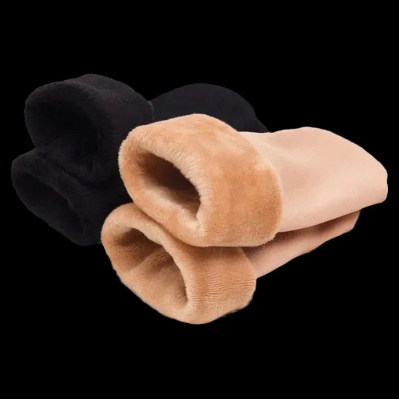 1/2/3/4Pairs Thermal Winter Thicken Plush Socks Women Solid Color Velvet Floor Socks Girls Fleece Lining Nylon Mid-Tube Stocking Oasis Select