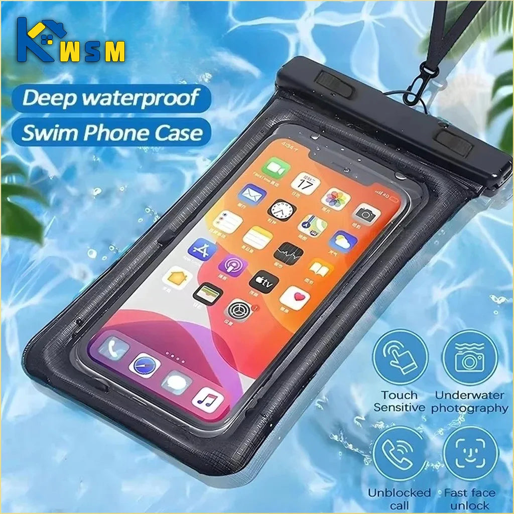 1-20PCS High Transparency Waterproof Phone Pouch with Air Cushion Floating Touch Screen Compatible for Swimming Rafting Beach Oasis Select