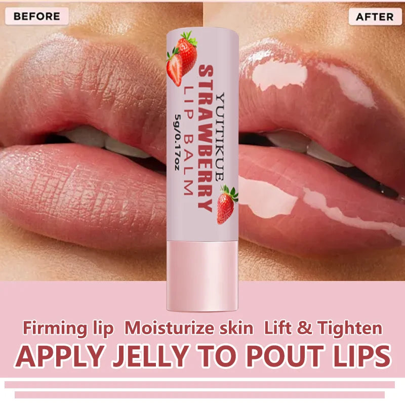 Strawberry Lip Balm – Hyaluronic Acid, Plumping & Glossy 5g
